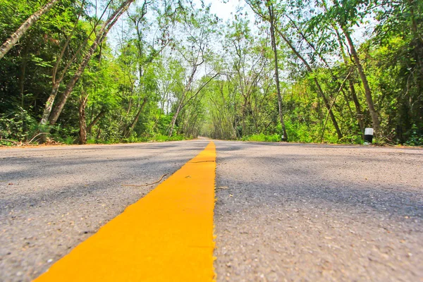 Straße mit gelber Linie — Stockfoto