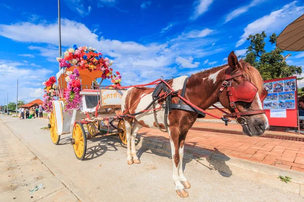 Horse carriages at Wat Phra — Stock Photo, Image