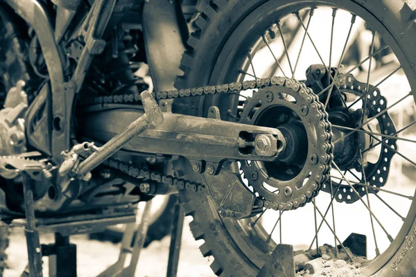 Bicicleta de motocross roda traseira — Fotografia de Stock