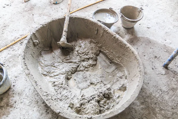 Cement tank in cement mixer — Stock Photo, Image