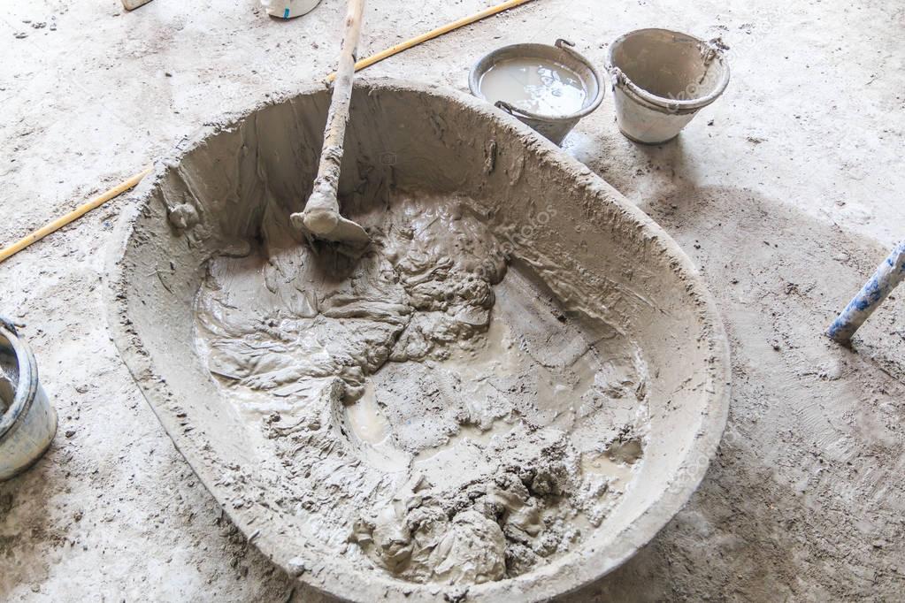 cement tank in cement mixer