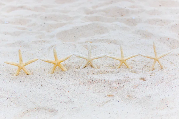 Starfish on white sandy beach — Stock Photo, Image