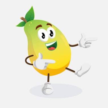 Mango Logo mascot Hi pose with flat design style for your logo or mascot branding
