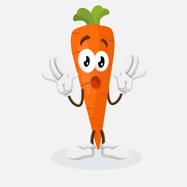 Carrot Logo Mascot Surprise Pose Flat Design Style Your Logo — Stock Vector