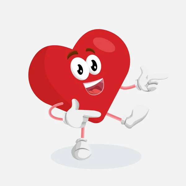 Mascotte Valentine Love Logo Pose Avec Style Design Plat Pour — Image vectorielle
