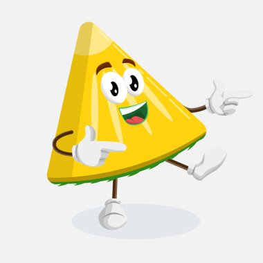 Hi ananas Logo maskot poz logo veya maskotu marka düz tasarım stili ile