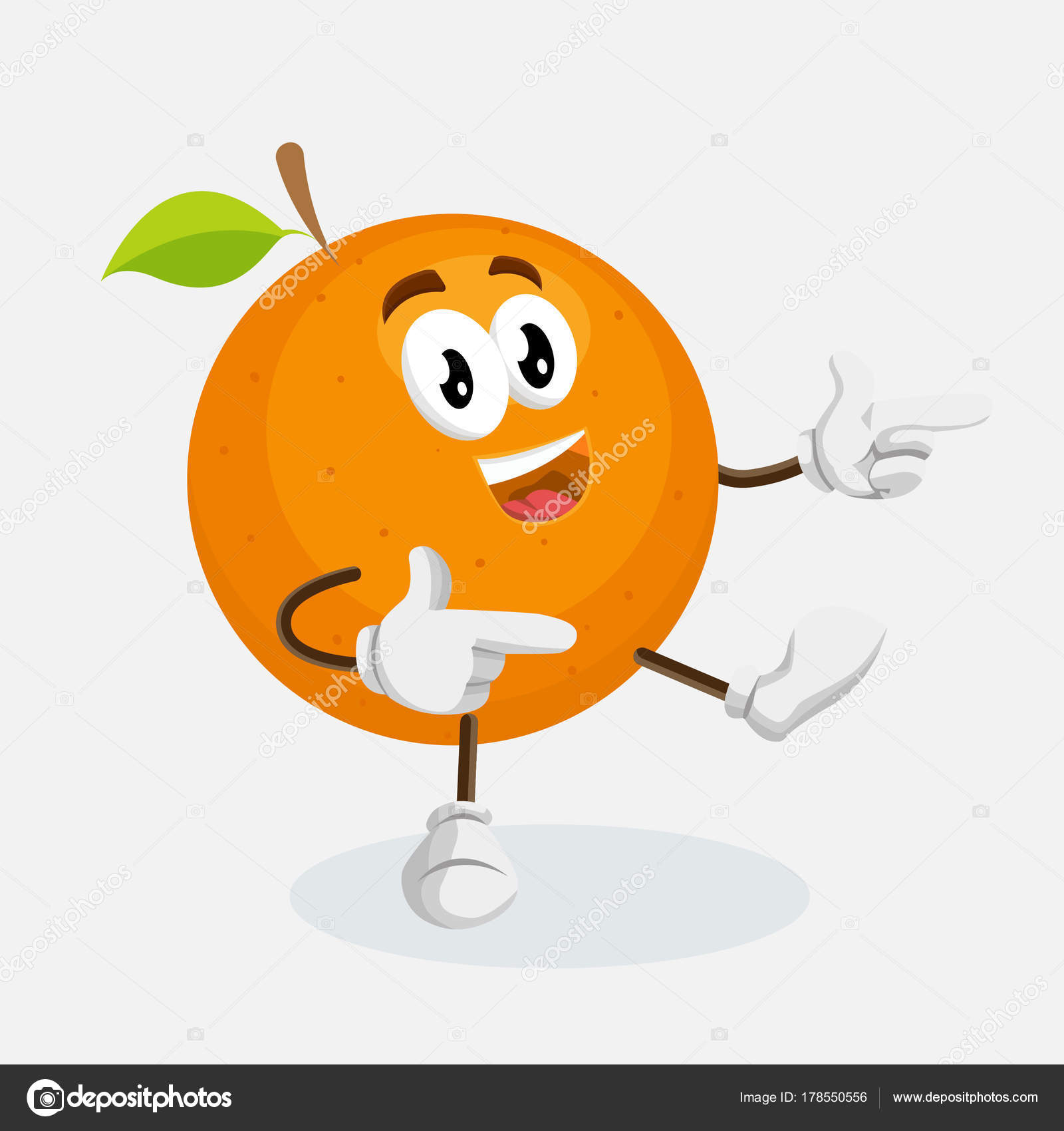 Orange Mascot Background Pose Flat Design Style Your Logo Mascot