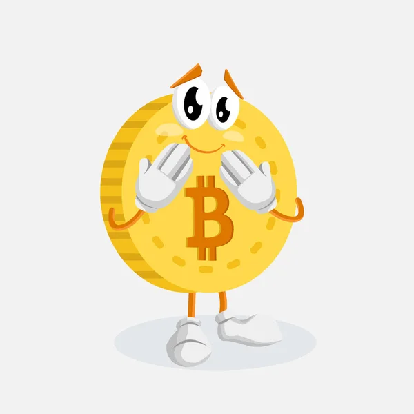 Bitcoin Logó Kabalája Hátteret Szégyellni Jelentenek Lapos Design Stílusban Logó — Stock Vector