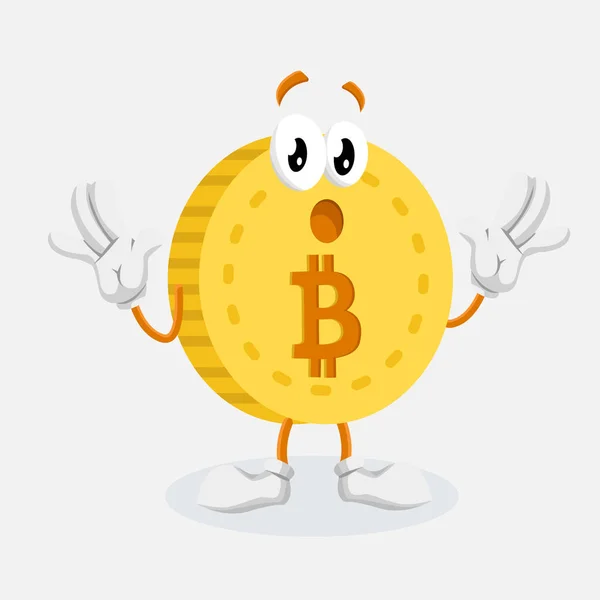 Bitcoin Logó Kabalája Háttér Meglepetés Jelentenek Lapos Design Stílusban Logó — Stock Vector