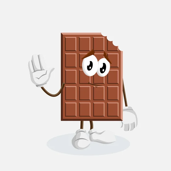 Mascote Chocolate Fundo Adeus Pose Com Estilo Design Plano Para — Vetor de Stock