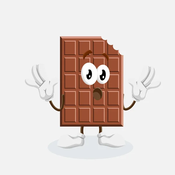 Mascote Chocolate Pose Surpresa Fundo Com Estilo Design Plano Para —  Vetores de Stock