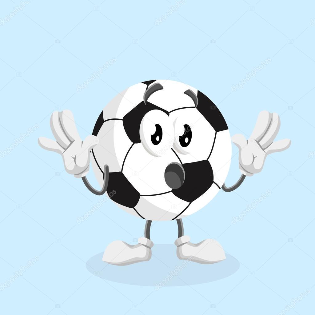 Football mascot and background surprise pose with flat design style for your mascot branding.
