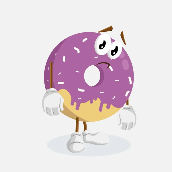 Donut Mascota Fondo Triste Pose Con Estilo Diseño Plano Para — Archivo Imágenes Vectoriales