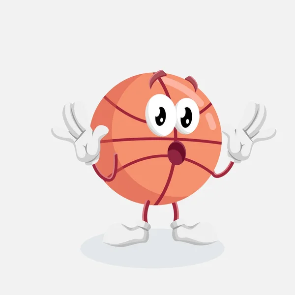 Mascote Basquete Pose Surpresa Fundo Com Estilo Design Plano Para —  Vetores de Stock