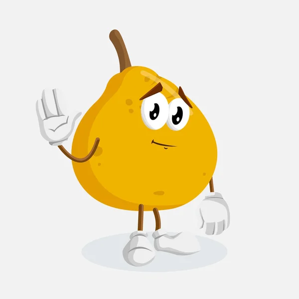 Ugli Fruit Mascote Fundo Adeus Pose Com Estilo Design Plano —  Vetores de Stock