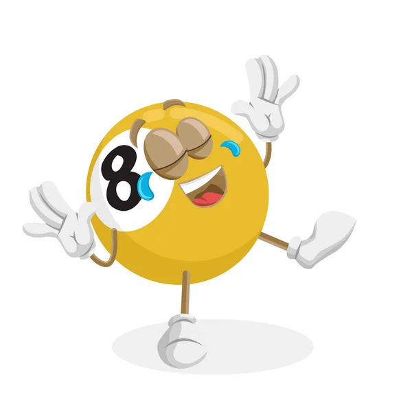 Billiard Mascot Background Happy Pose Flat Design Style Your Mascot — Stock Vector