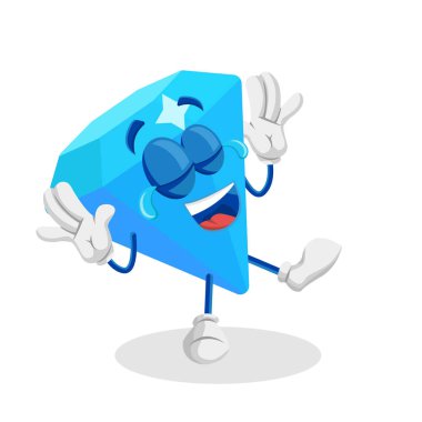 Elmas maskotu ve arka plan mutlu markanızı maskot için düz tasarım stili ile poz.