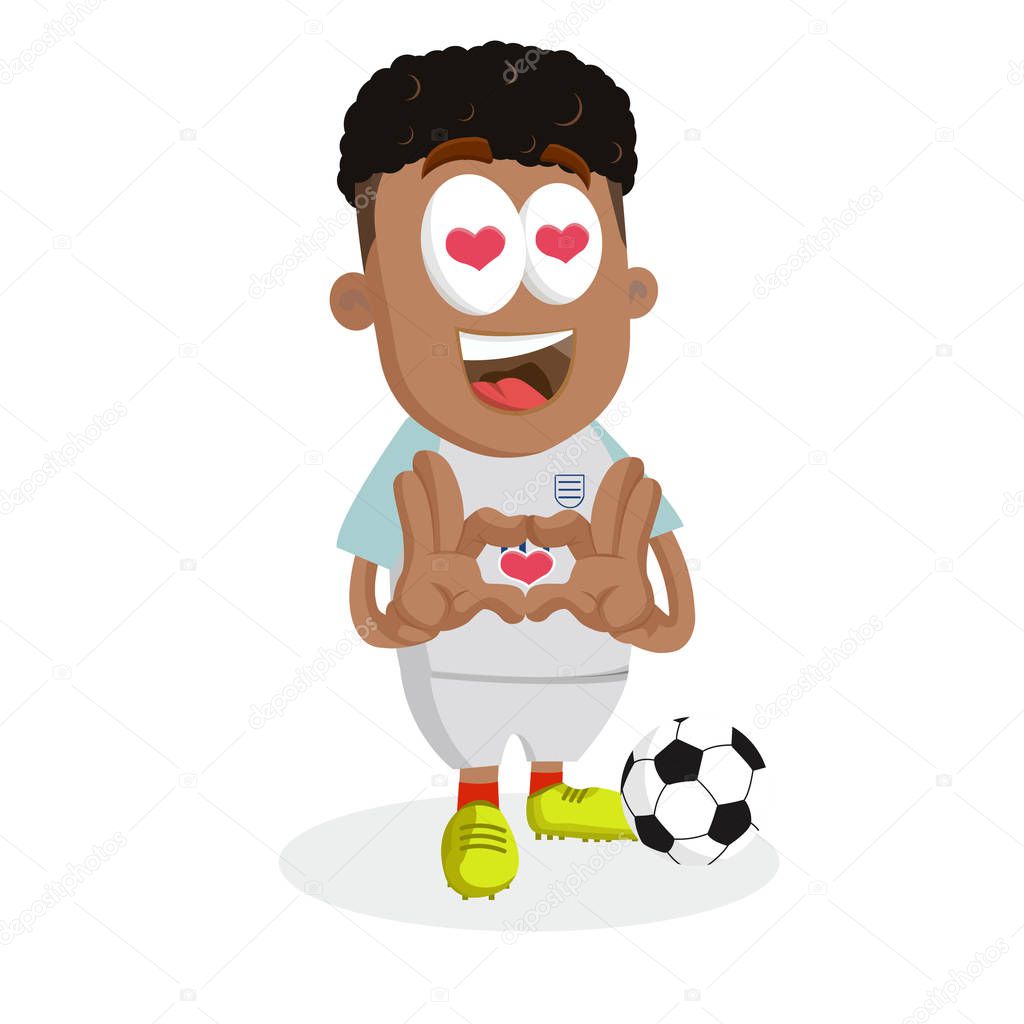 England mascot and background in love pose with flat design style for your mascot branding.