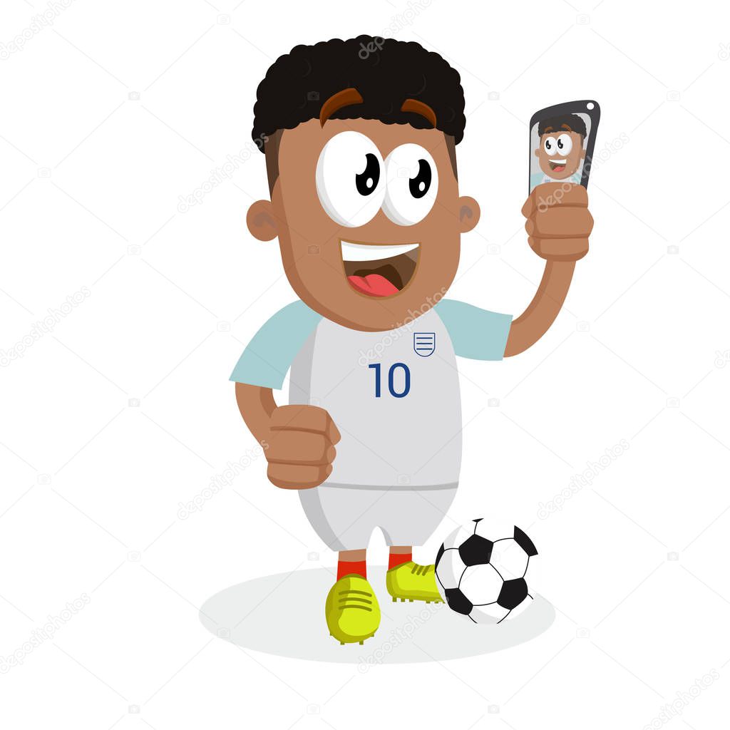 England mascot and background with selfie pose with flat design style for your mascot branding.