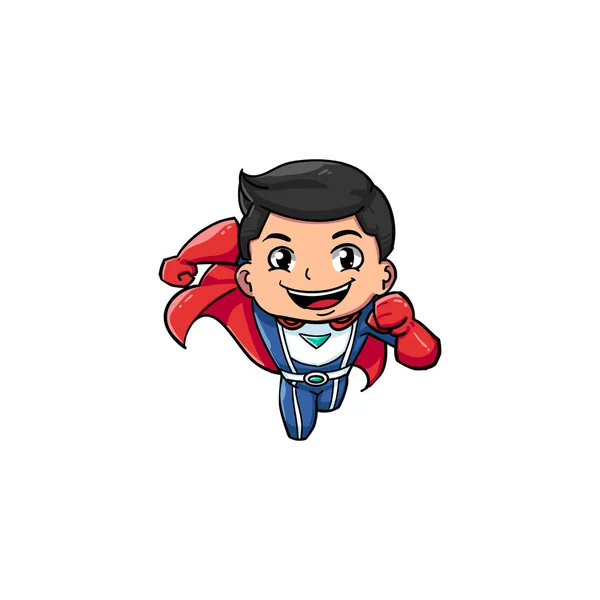Талисман Супергероя Фон Огненной Позе Плоским Дизайном Вашего Логотипа Бренда — стоковый вектор