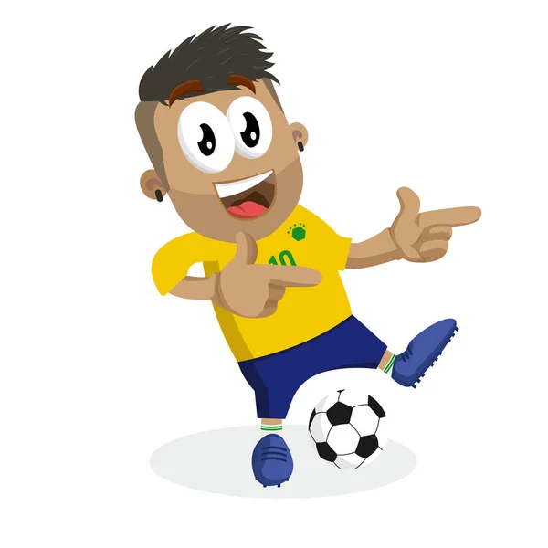 Brasil Mascote Fundo Pose Com Estilo Design Plano Para Seu —  Vetores de Stock