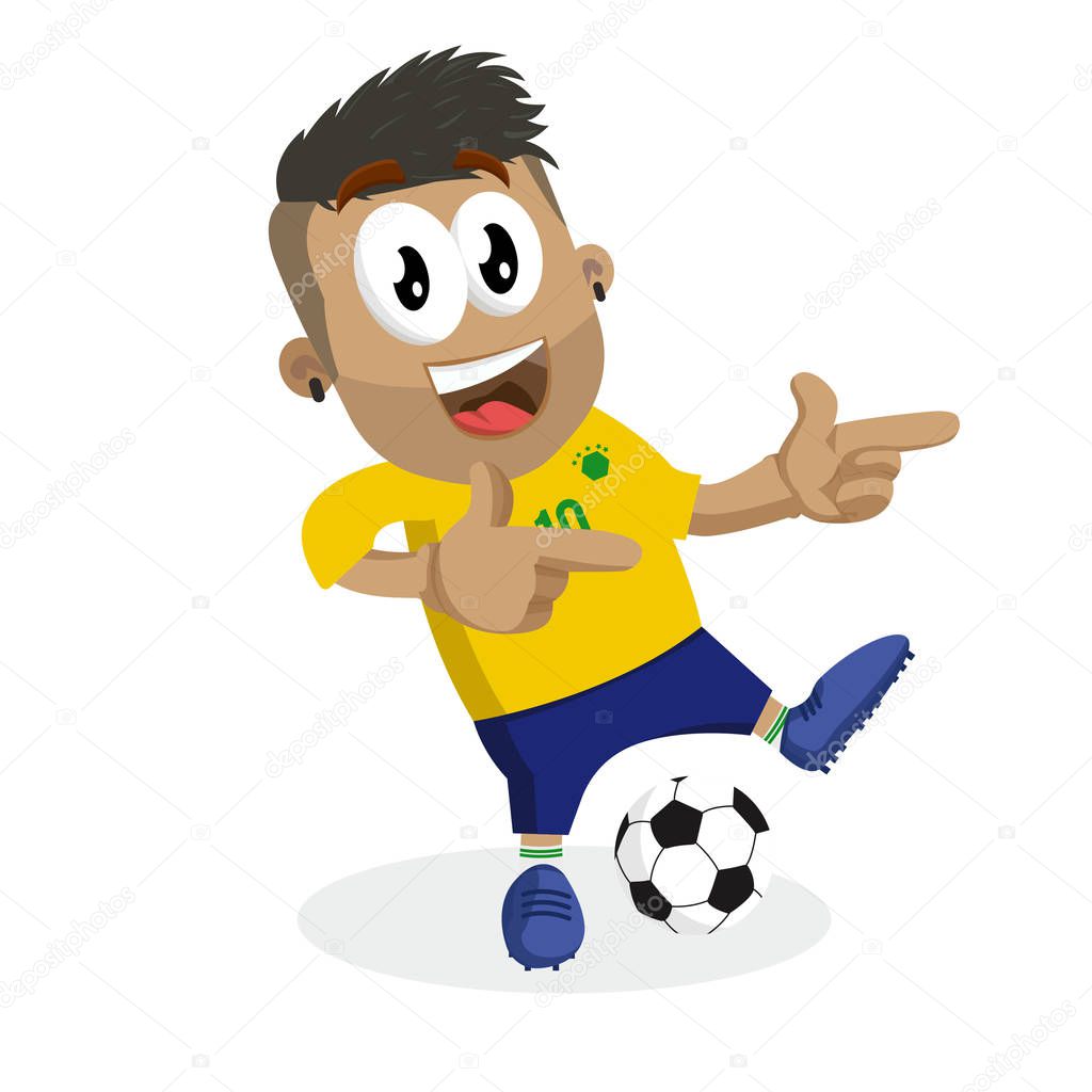 Brazil mascot and background Hi pose with flat design style for your logo or mascot branding