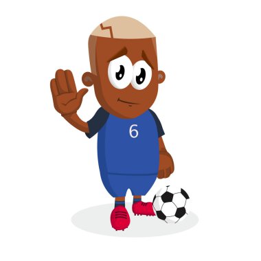 Logo veya maskotu marka düz tasarım stili ile Fransa maskotu ve arka plan elveda poz