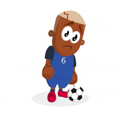 Fransa maskotu ve arka plan üzgün pozuyla logo veya marka maskot için düz tasarım stil