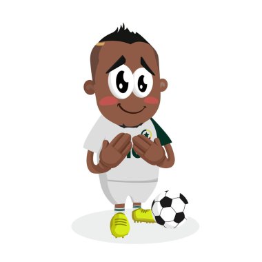 Senegal maskotu ve arka plan utanç pozuyla logo veya marka maskot için düz tasarım stil