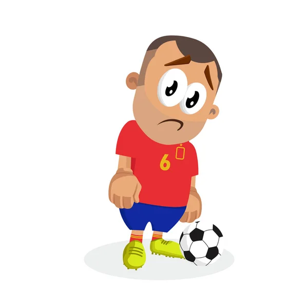 Spain Mascot Background Sad Pose Flat Design Style Your Logo — Stock Vector