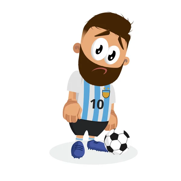 アルゼンチンのマスコットと悲しい背景ロゴやマスコット ブランドのフラットなデザイン スタイルとポーズします — ストックベクタ