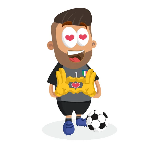 Mascotte Équipe Nationale Italienne Football Fond Écran Dans Pose Amour — Image vectorielle
