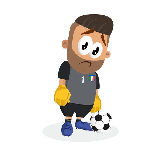イタリアの国民のフットボール チームのマスコットと悲しい背景ロゴやマスコット ブランドのフラットなデザイン スタイルとポーズします — ストックベクタ