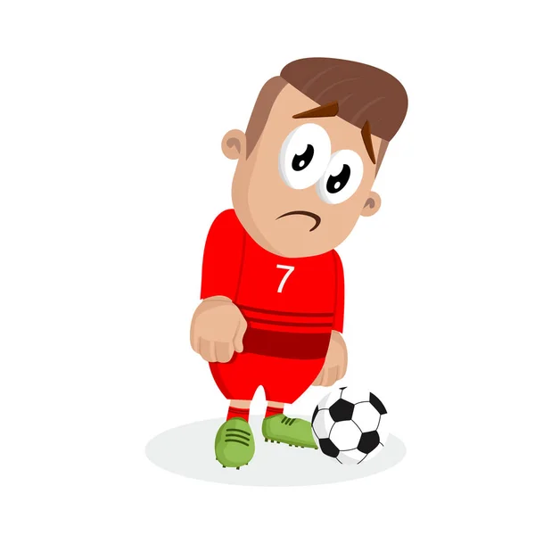 葡萄牙国家足球队吉祥物和背景悲伤的姿态与平面设计风格为您的标志或吉祥物品牌 — 图库矢量图片