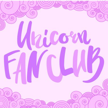 Tek boynuzlu at yazı tebrik kartı