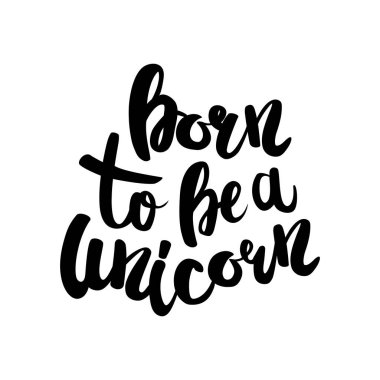 Tek boynuzlu at yazı tebrik kartı