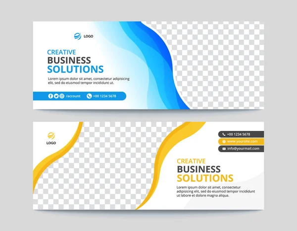 Corporate Business Facebook Cover Banner Design — Stock Vector