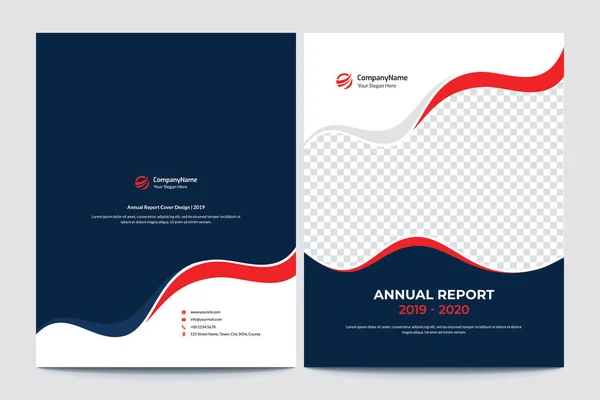 Vorder Und Rückseite Geschäftsbericht Coverdesign Mit Bild — Stockvektor
