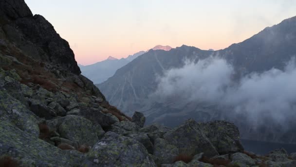 Tramonto Nuvoloso Sui Monti Tatra — Video Stock