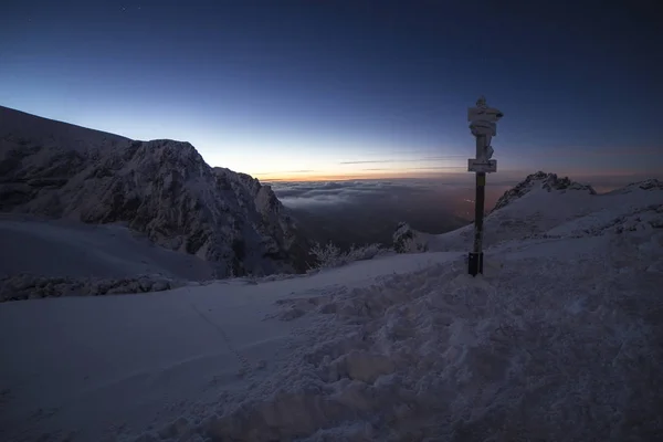 Przecz Kondracka Invierno Por Noche — Foto de Stock