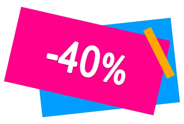 40% sleva na webu Tlačítko — Stock fotografie