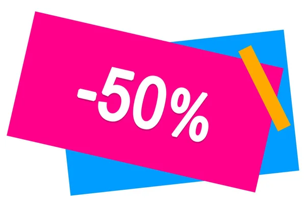 50% desconto web adesivo botão — Fotografia de Stock