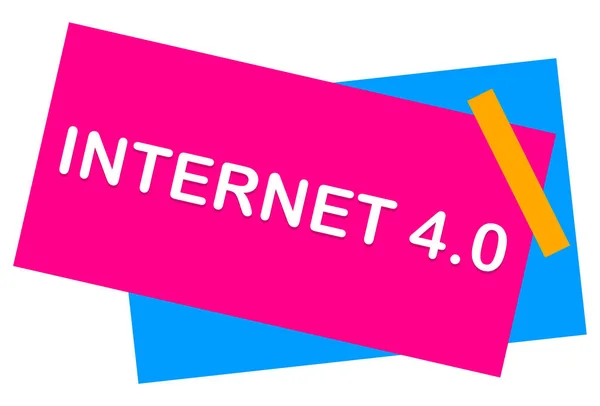 Tlačítko internetové samolepky Internet 4.0 — Stock fotografie