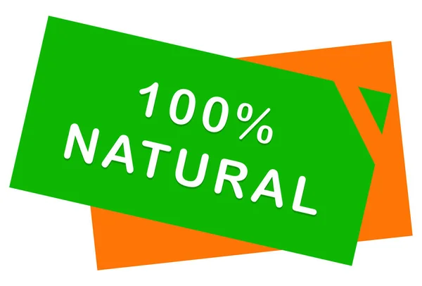 Botão de adesivo de web 100% natural — Fotografia de Stock