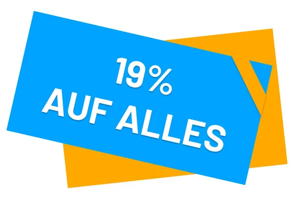 19% auf Alles web Sticker Button — Stock Photo, Image