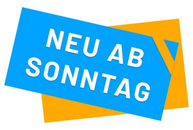 Neu ab Sonntag web Sticker Button