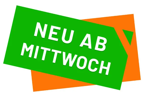 Neu ab Mittwoch web Sticker Button — Stockfoto