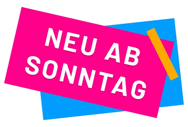 Neu ab Sonntag web Sticker Button — Stockfoto