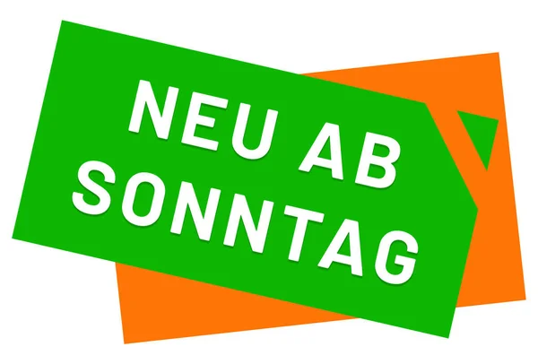 Neu ab Sonntag web Sticker knop — Stockfoto