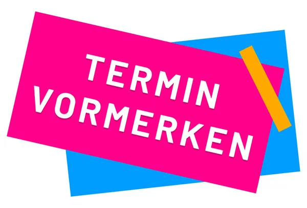 Termin vormerken web Sticker Button — Stockfoto